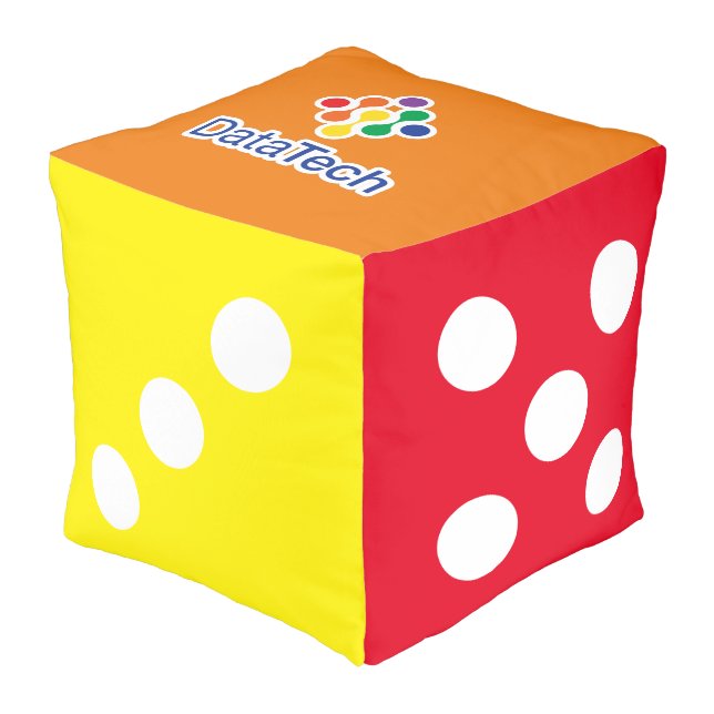 Game Room Giant Die Custom Logo Pouf (Angled Front)