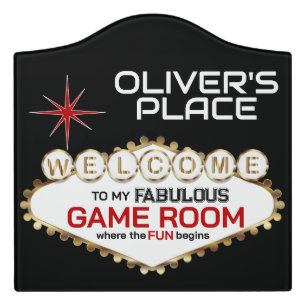 Game Room - Vegas Style - Red Door Sign