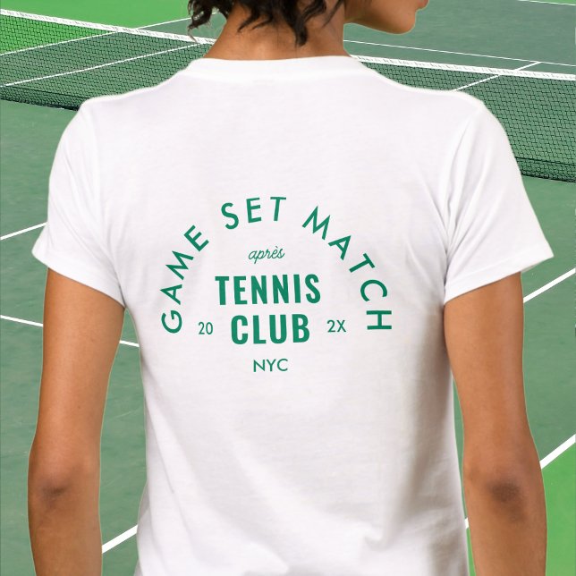 Game Set Match Après Tennis Club Custom White T-Shirt (Creator Uploaded)