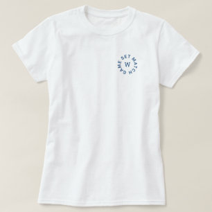 Game Set Match Blue Monogram Womens Tennis Whites T-Shirt