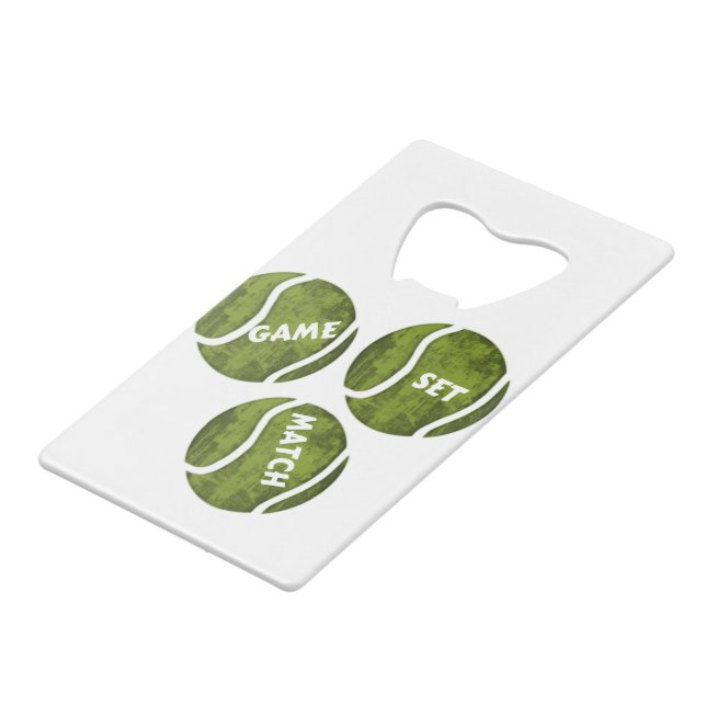 GAME SET MATCH CREDIT CARD BOTTLE OPENER (Front Angled)