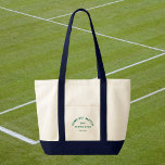 Game Set Match Green Crest Navy Trim Tennis Tote Bag<br><div class="desc">Game Set Match green crest, tennis bag, navy trim tote. Personalize with the year, tennis club / championship / tournament name and location. Perfect for carrying your tennis essentials, as a gift for a tennis lover or as gift bags for a tennis theme bachelor or bachelorette party. Designed to match...</div>