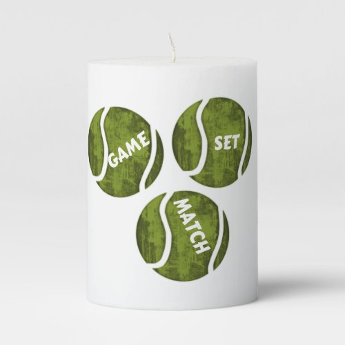 GAME SET MATCH PILLAR CANDLE