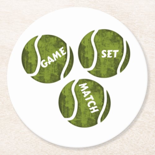 GAME SET MATCH ROUND PAPER COASTER