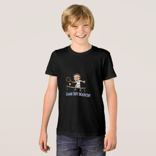 Game Set Match Tennis Cartoon Design Tri-Blend Shirt