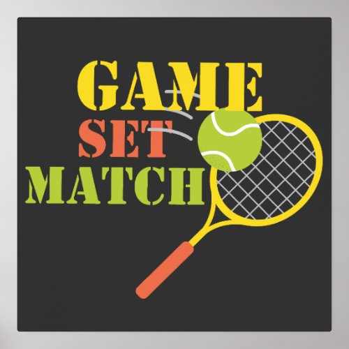 Game set match tennis design foil prints