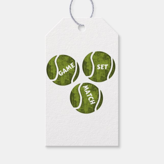 Game Set Match Tennis Gift Tags (Front)