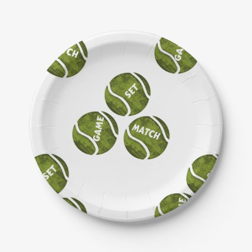 Game Set Match Tennis Paper Plates