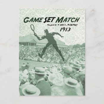 Game Set Match: Vintage Tennis Poster Postcard by OutFrontProductions at Zazzle