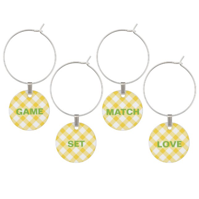Game, Set Match Wine Tags Charm (Staggered)