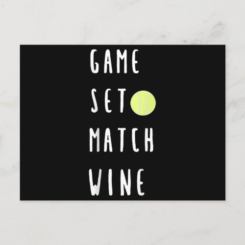 Game Set Match Wine Wine Lover Tennis Player Announcement Postcard