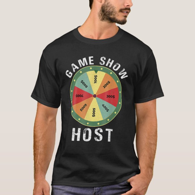 Game Show Host Trivia Board Game Night Questions V T-Shirt (Front)