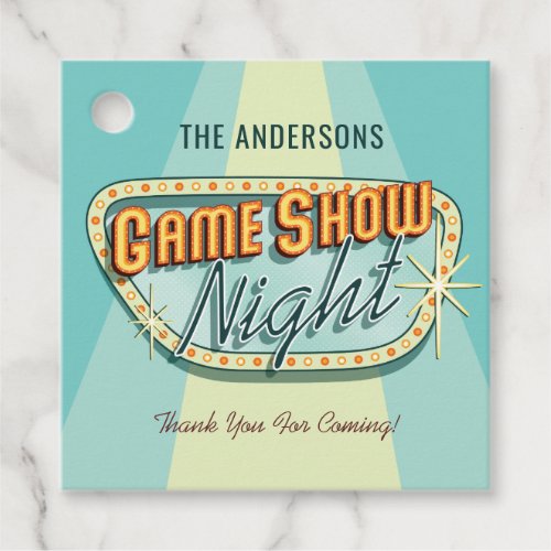 Game Show Night Party Favor Tags