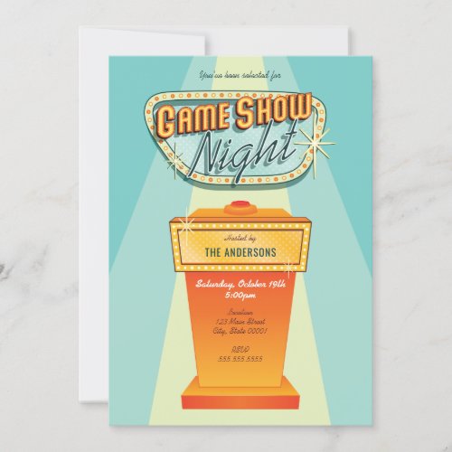 Game Show Night Party Invitation