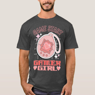 Game Start Gamer Girl Retro E Pet Game vintage T-Shirt