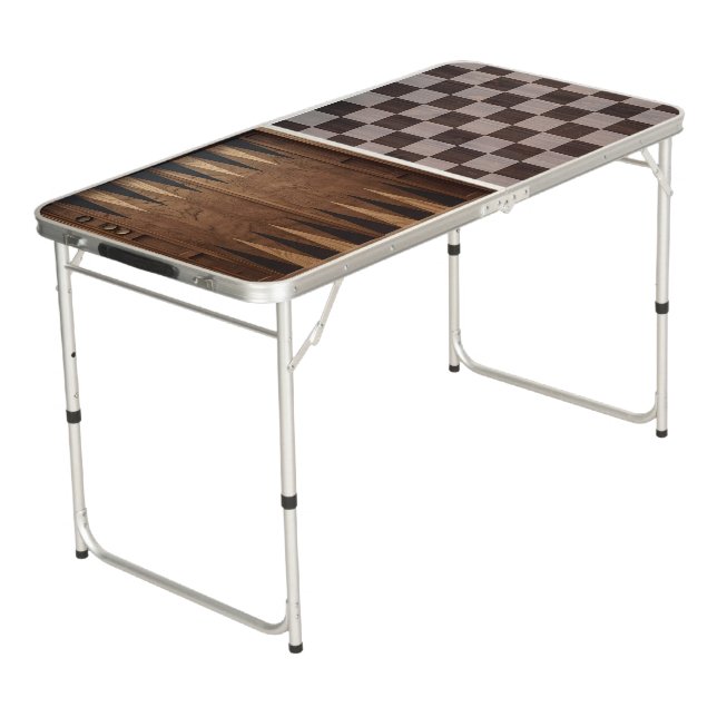 Game Table – Chess, Checkers & Backgammon in One (Angled)