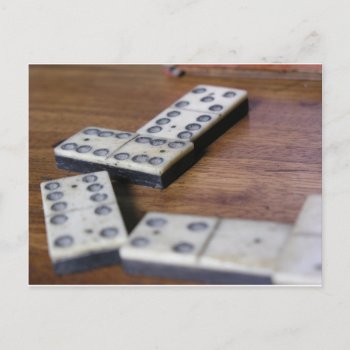 Game Table Domino Dominoes Wood Old Vintage Play Postcard by Everstock at Zazzle