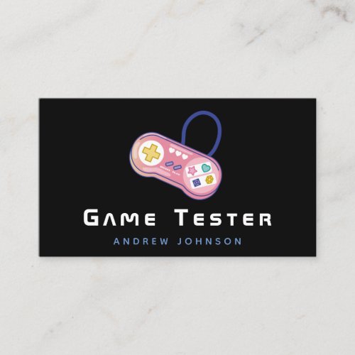 Game Tester Cute Retro Controller Gamer Developer Business Card