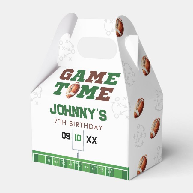 Game Time American Football Birthday Favor Boxes (Front Side)