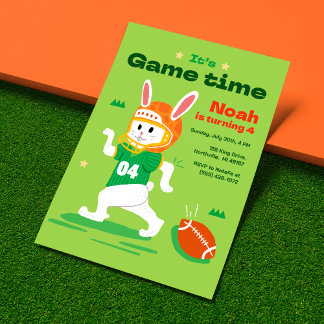 Game Time American Football Kids Birthday Invitation