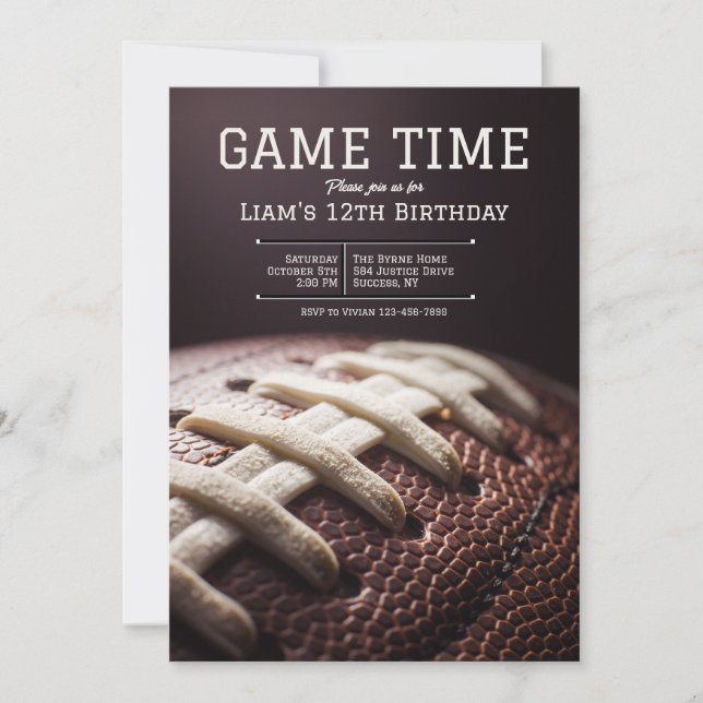 Game Time Football Invitation (Front)