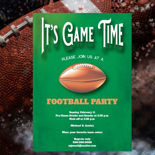 Game Time Football Party Invitation
