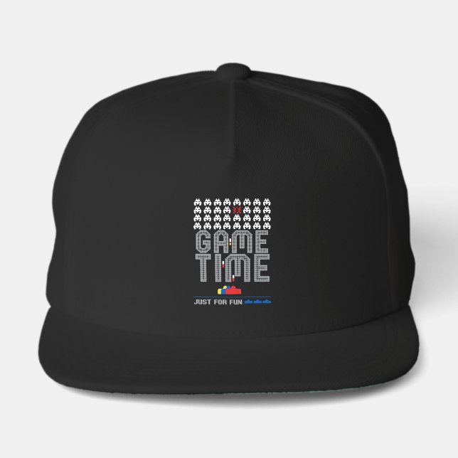 Game Time Gamer Just For Fun  Snap Back Hat (Front)