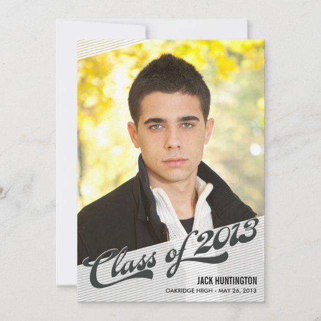 Game Time Graduation Invitation - Charcoal (Front)