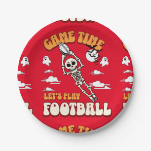 Game Time Let's Play Football Halloween Funny Paper Plates