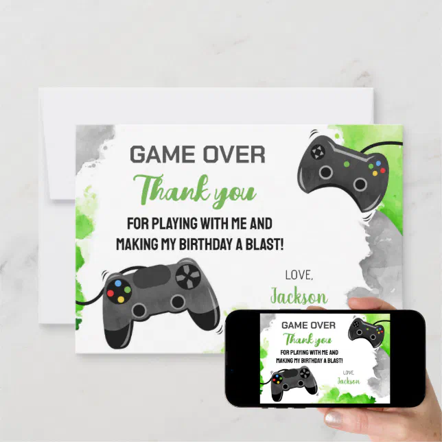 Game Time Level Up Video Game Thank You Cards | Zazzle
