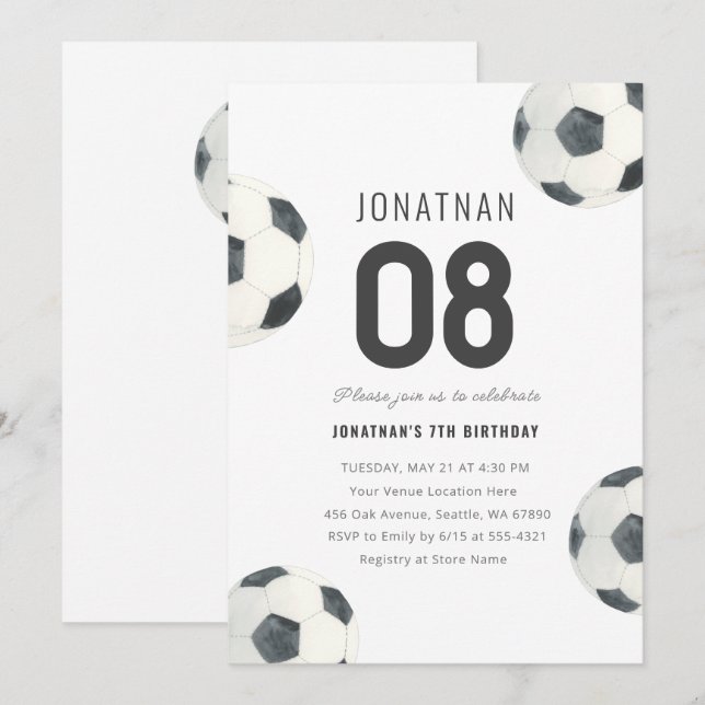 Game Time Soccer Football Boy Birthday Invitation (Front/Back)