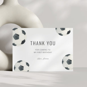 Game Time Soccer Football Boy Birthday Letterpress Thank You Card