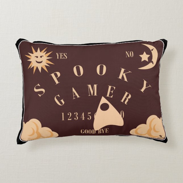 Game Time Spooky Fun Boardgame Illustration Accent Pillow (Front)