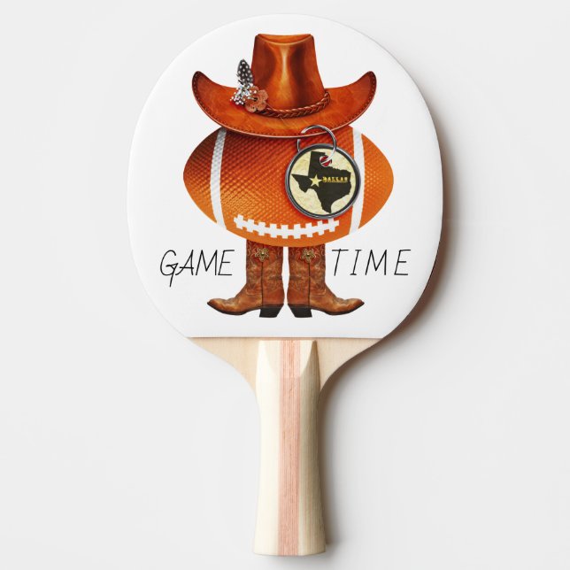 "GAME TIME" Texas Football Fan Ping Pong Paddle (Front)