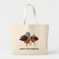 Game Time Thanksgiving Turkey Football Tote Bag
