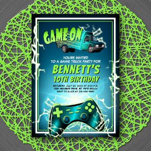 Game Truck Birthday Invitation