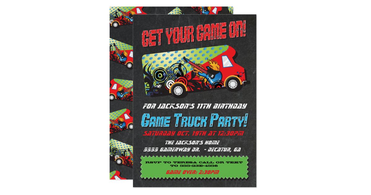 Game Truck Party Invitations | Zazzle.com
