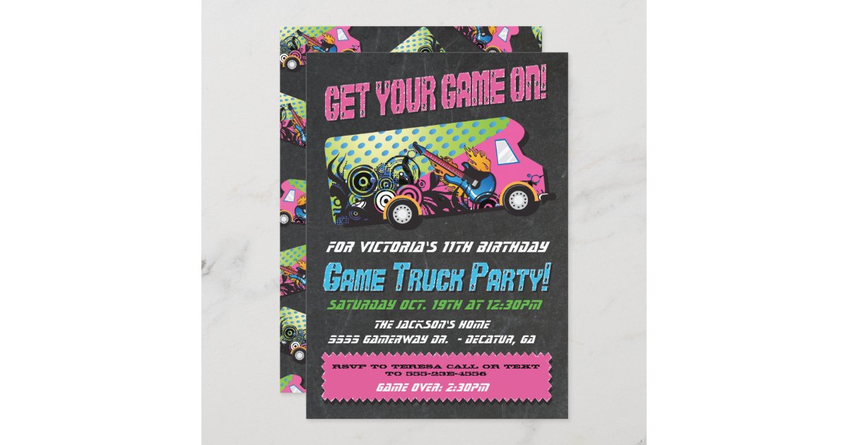 Game Truck Party Invitations | Zazzle.com