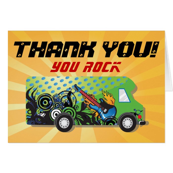 Game truck party thank you note cards