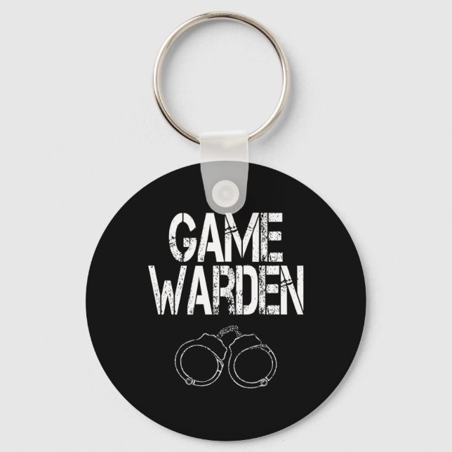 Game Warden Handcuffs Lazy Halloween Costume  Keychain (Front)
