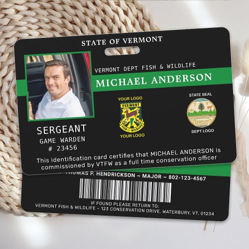 Game Warden Professional Officer Logo Photo ID Badge
