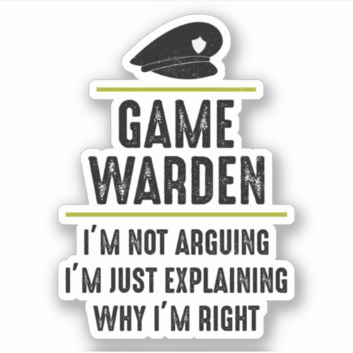 Game Warden Wildlife Conservation Law Enforcement Sticker