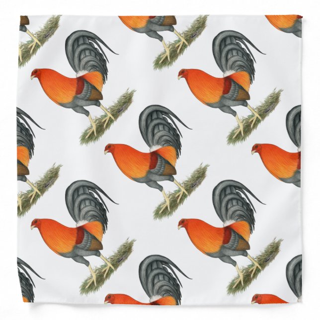 Gamecock Blue Red Rooster Bandana (Front)