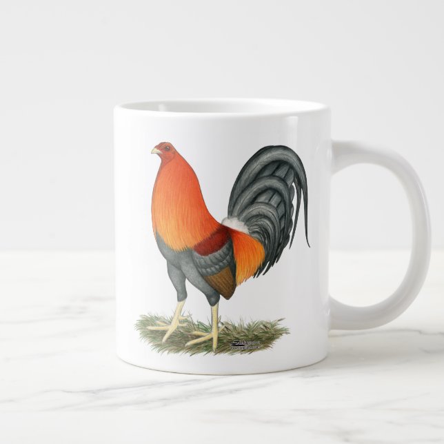 Gamecock Blue Red Rooster Giant Coffee Mug (Right)