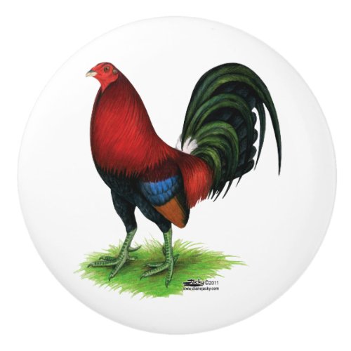 Gamecock  Dark Red Ceramic Knob