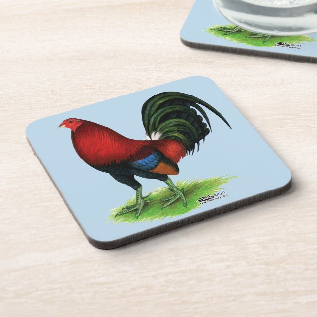 Gamecock:  Dark Red Drink Coaster (Left Side)