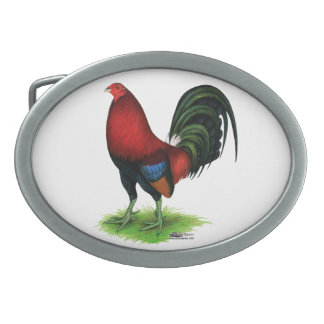 Gamecock: Dark Red Oval Belt Buckle