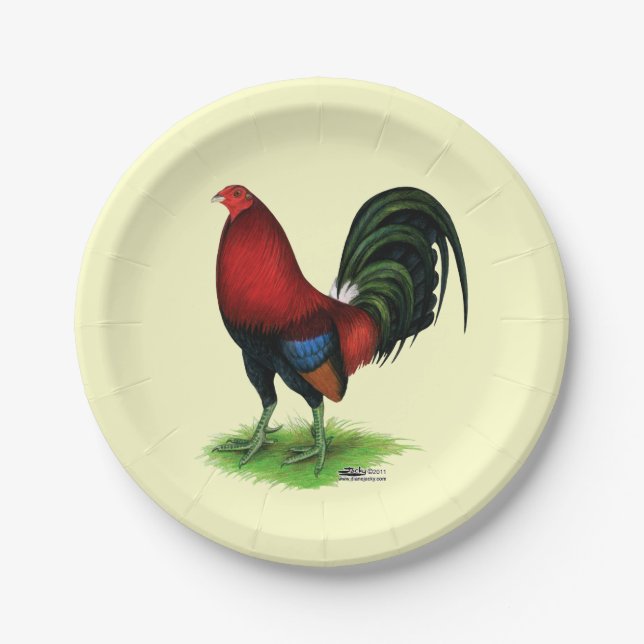 Gamecock:  Dark Red Paper Plates (Front)
