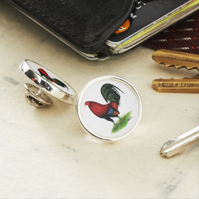 Gamecock:  Dark Red Pin (In Situ)