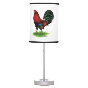 Gamecock: Dark Red Table Lamp